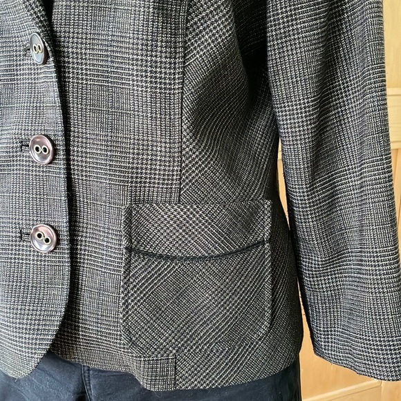 Lana Lee Vintage Pettite Black/Grey Plaid Short Jacket, Size 12 - Picture 4 of 16
